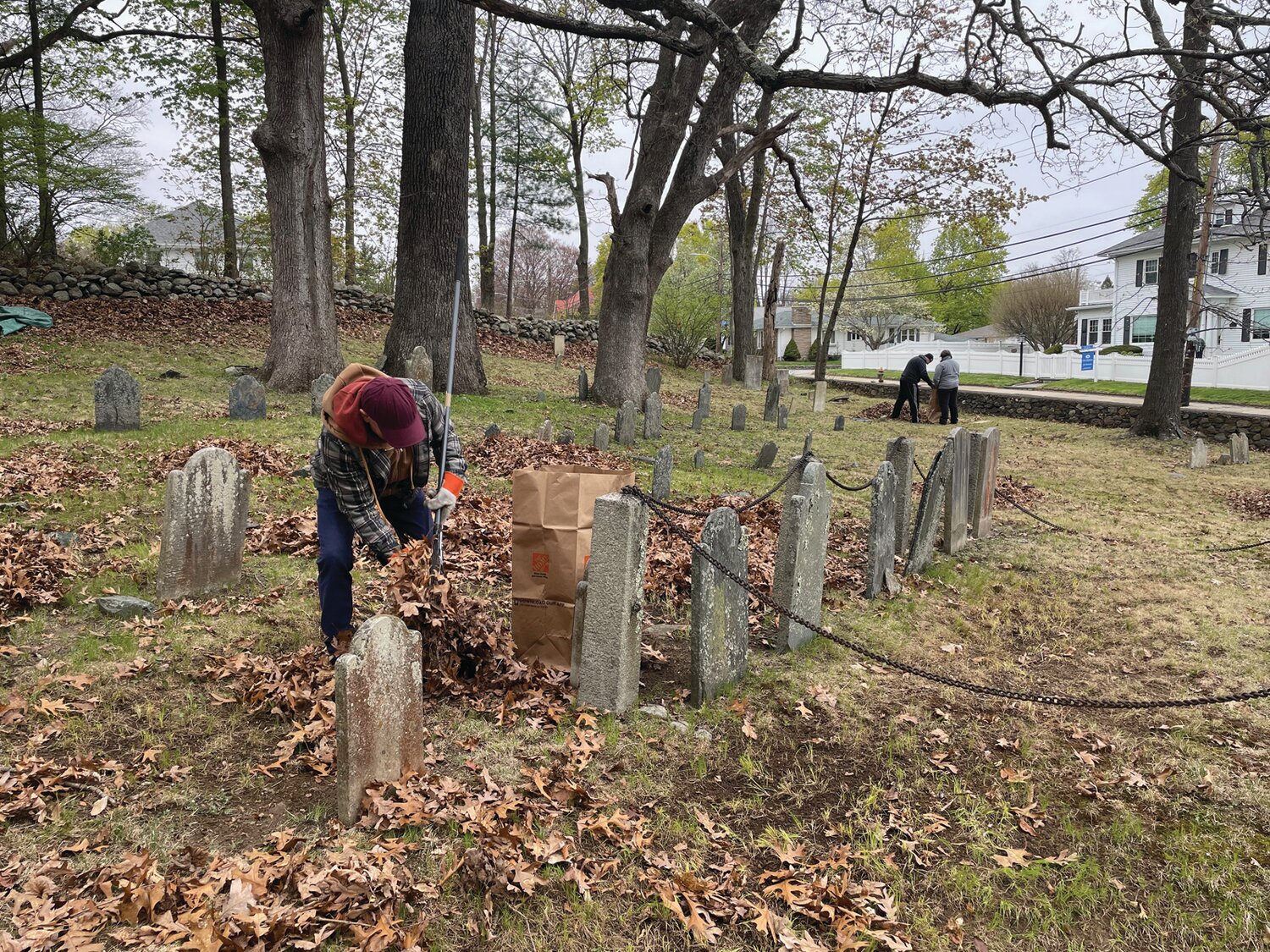 The Johnston Historical Society sponsored a cemetery clean-up last weekend as part of the annual Statewide Historical Cemetery Awareness Event. The Society spruced up the Gov. Samuel Ward King Cemetery, JN21, at the corner of Hartford Avenue and Winfield Road. For more information on the Johnston Historical Society, call them at 401-231-3380. (Photos courtesy Christopher Martin)